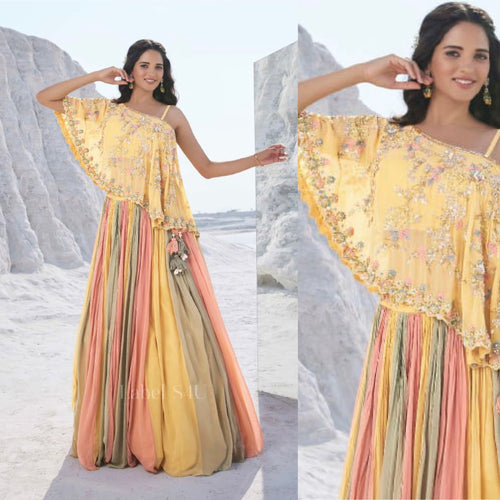 Boutique collection - Indo western cape style readymade Lehenga