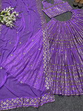 Stunning orchid purple and gold sequins Lehenga