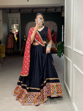 Black gamthi work pure cotton readymade Lehenga