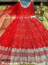 Niks collection - red georgette bandhani (plus size too)