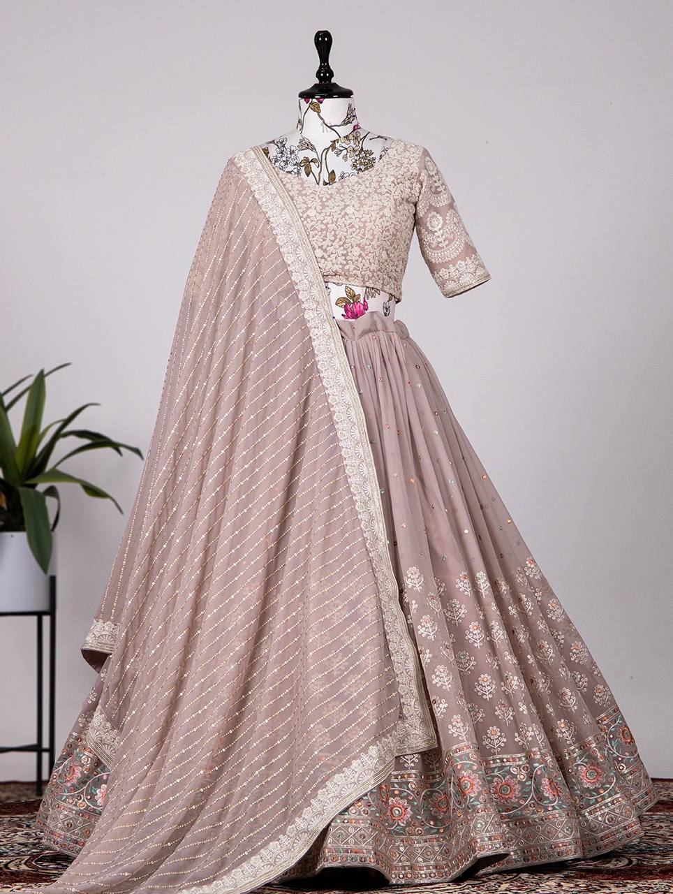 Mink rajwadi silk Lehenga