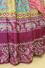 Pastel multi coloured butter silk Lehenga (long top possible)