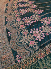 Pine green and florals Lehenga