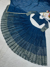 Partywear ombré effect blue Lehenga