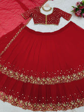 Two layer red Lehenga - stunning flow!