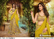 Boutique collection - mustard yellow floral Lehenga saree