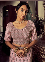 Oreya collection - pink soft net peacock Lehenga