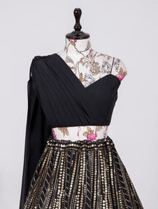 Indo western sweetheart Lehenga - readymade