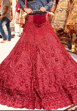 Deep red embellished Lehenga