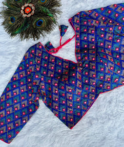 Multi coloured thread work blouses