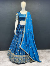 Royal Blue silk Lehenga