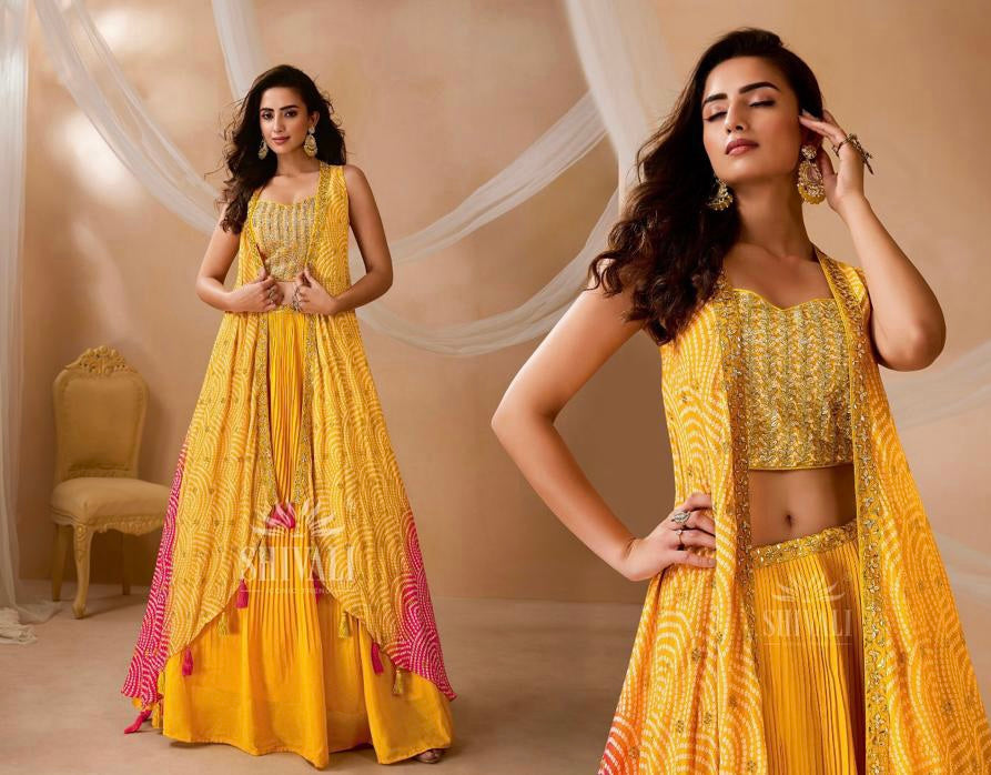 Boutique collection - bandhani style Lehenga with koti