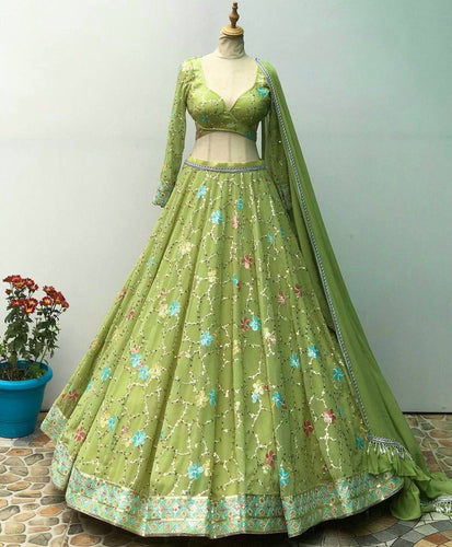 Serena collection - dusty green Lehenga