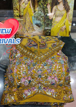 Boutique collection - mustard yellow floral Lehenga saree