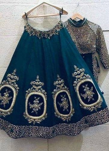 Japan sateen midnight blue Lehenga