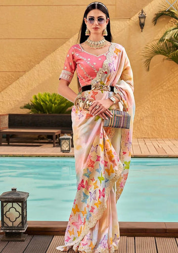 Sabyasachi Inspired digital print multi colour saree