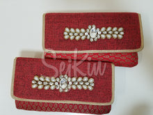 Brocade purses with pearl work