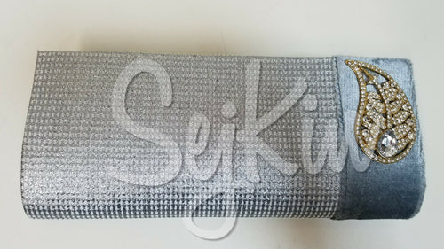 Silver leaf embellishment clutch