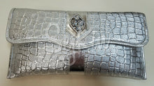 Silver croc detailed handbag