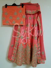 Coral pink lehenga choli