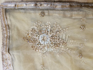Gold net embroidered dupatta