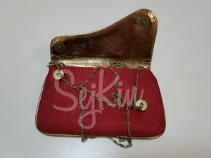 Pebble sequined red clutch