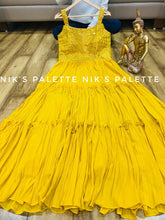 Niks collection: yellow tiered gown