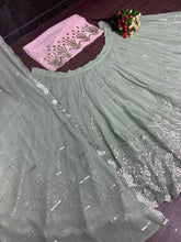 Gorgeous green mirror work Lehenga