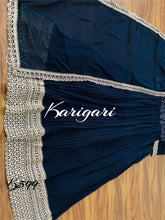 Karigari collection: pleated blue elegant anarkali
