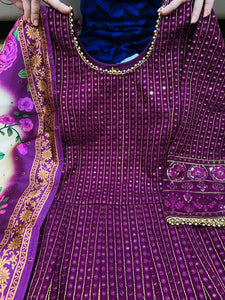 Niks collection: Purple sequinned anarkali
