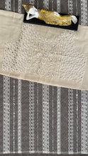 Off white net sequins embroidered saree