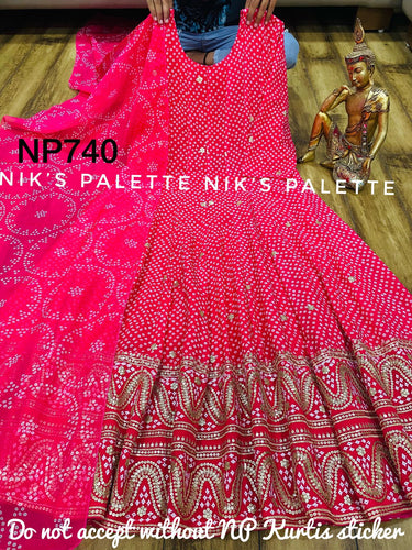 Niks collection: bandhani print anarkali
