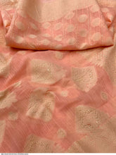 Chikankari work Lucknowi saree - peach