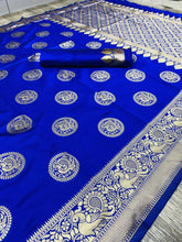 Royal blue banarasi saree