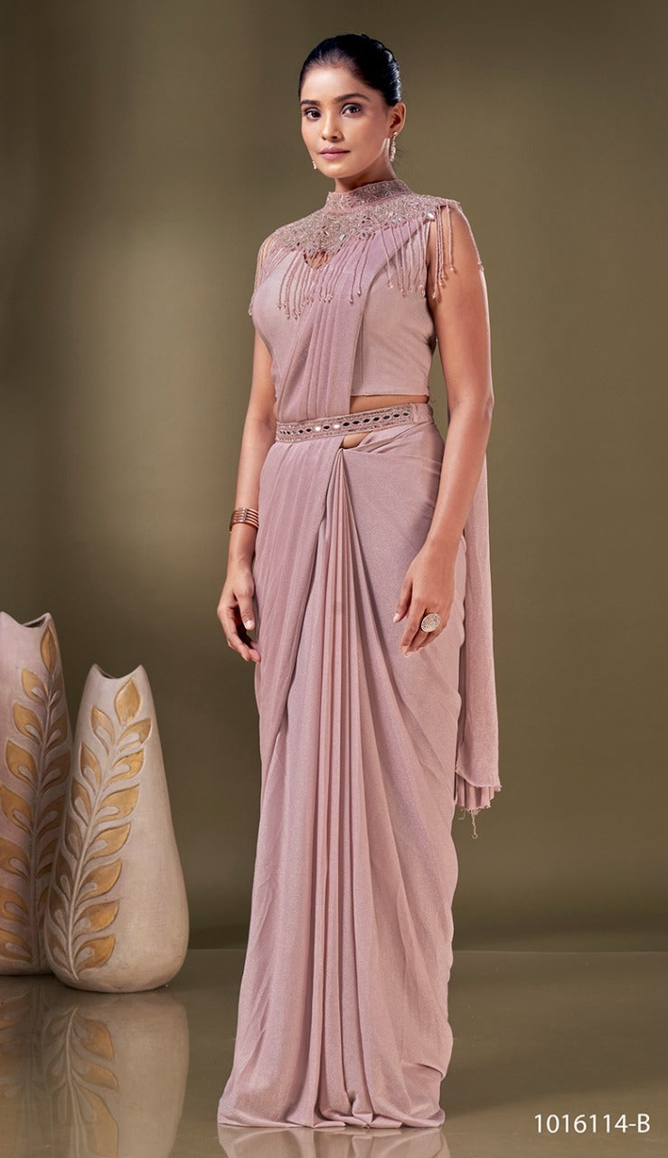 Ready to wear imported metallic saree