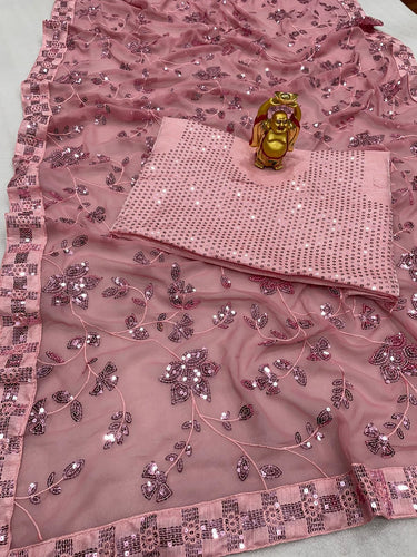 Celebrity inspired sequinned saree