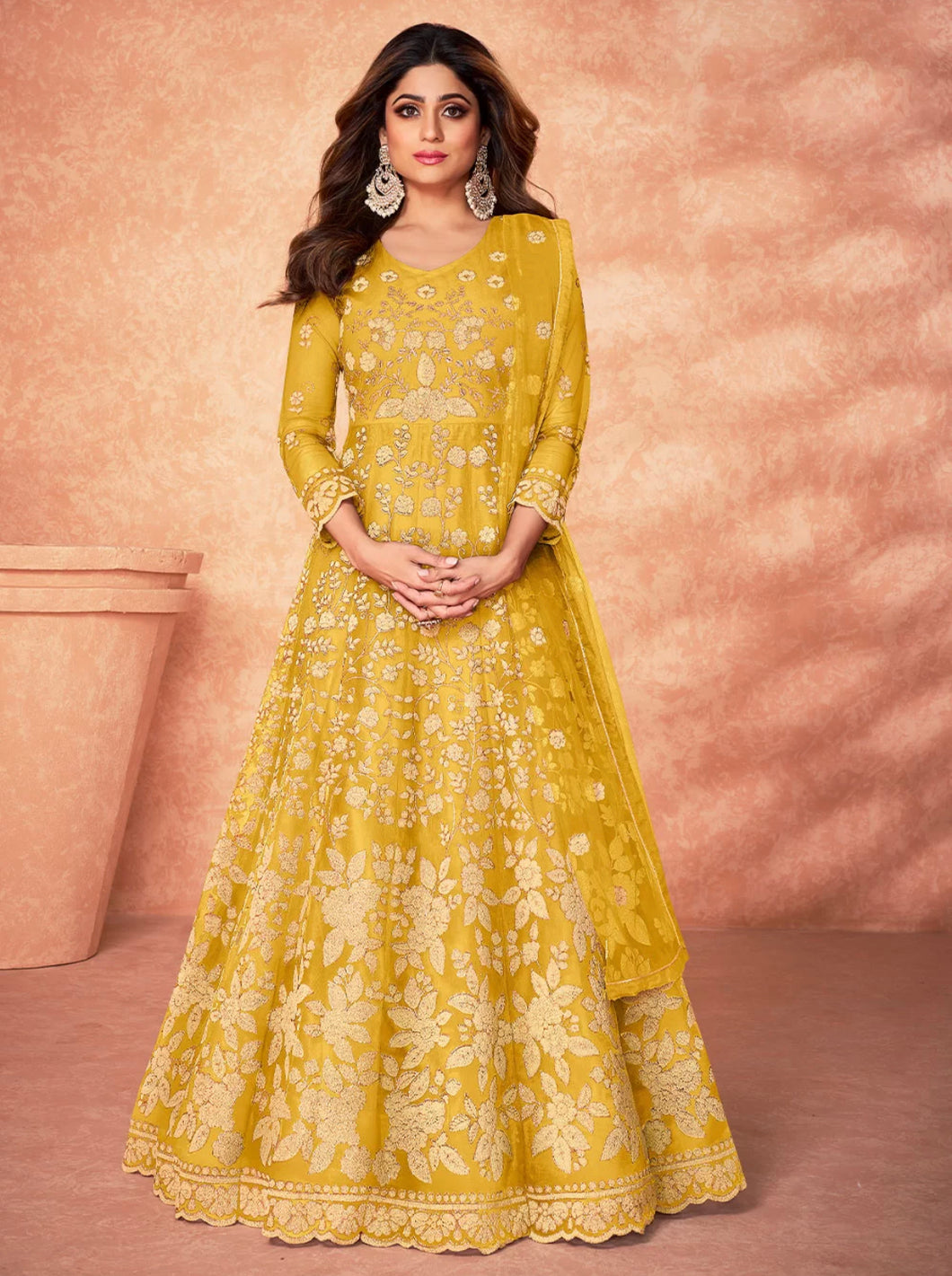 Diamond net anarkali
