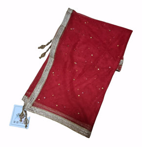 Red net dupatta