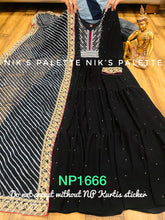 Niks collection - black badla work anarkali, plus size option