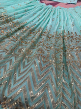 Yankita Kapoor inspired Lehenga - Serene green chevron Lehenga