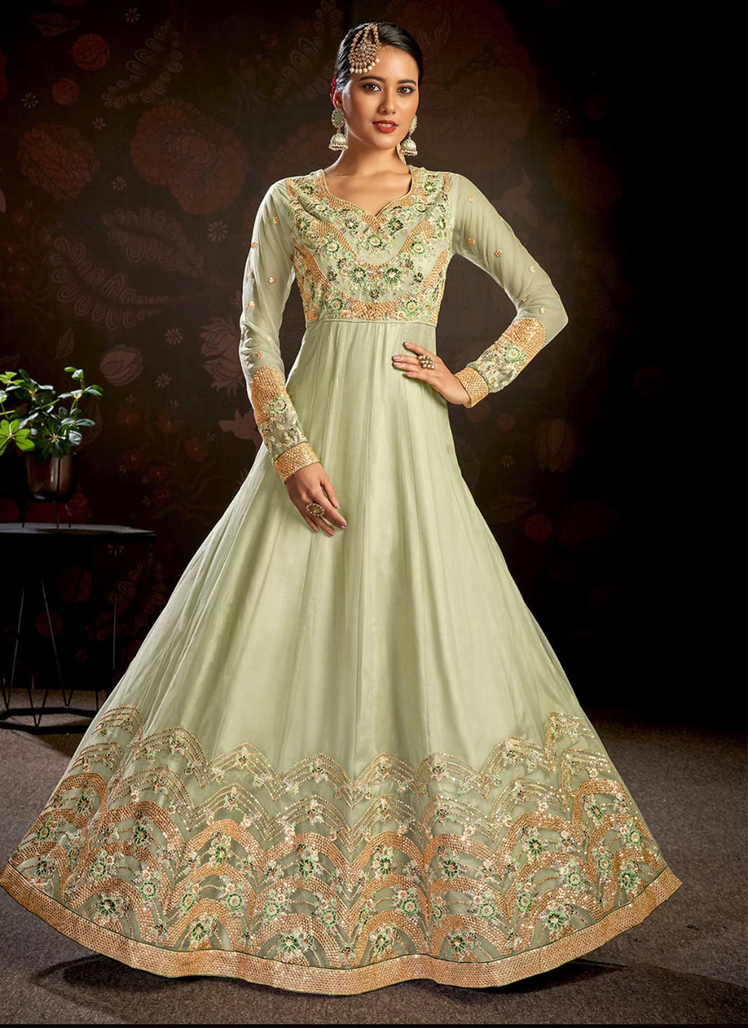 Safeena vol 2 - pista green anarkali