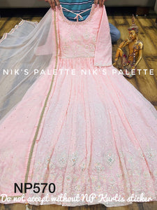 Niks collection: chikankari with sequins anarkali