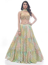 Kansi readymade collection - Printed multi colour chinon lehenga