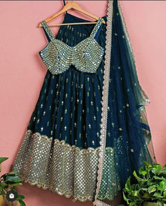 Blue sequinned Lehenga