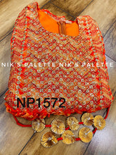 Niks collection: orange leheriya print jumpsuit (also available in plus size)