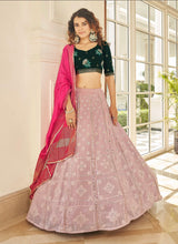 Dusty pink and green Lehenga