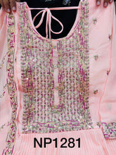 Niks collection: georgette pleated anarkali In baby pink