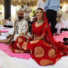 Red chakra Lehenga