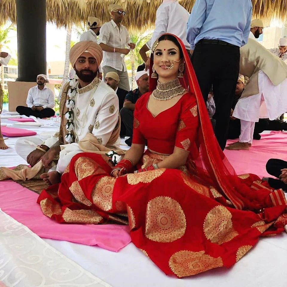 Red chakra Lehenga