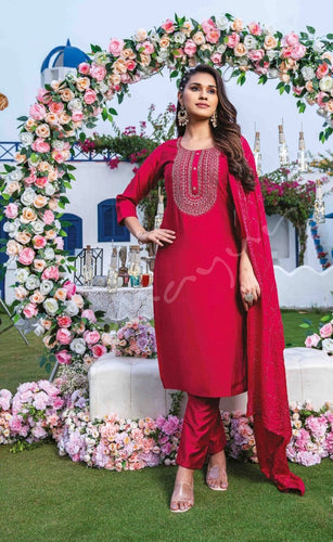 Silk embroidered suits (Gurudwara style) (Plus size option)